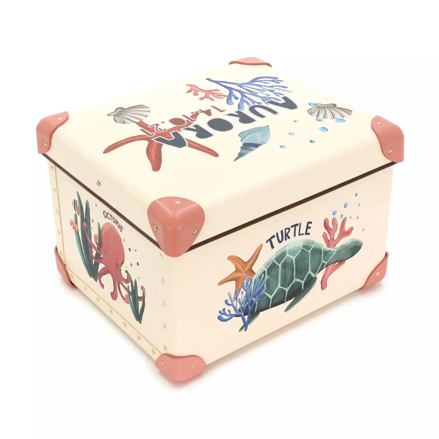 Occasions · Custom Children's Keepsake Box | Sea Life - Ivory/Desert Rose - GLOBE-TROTTER