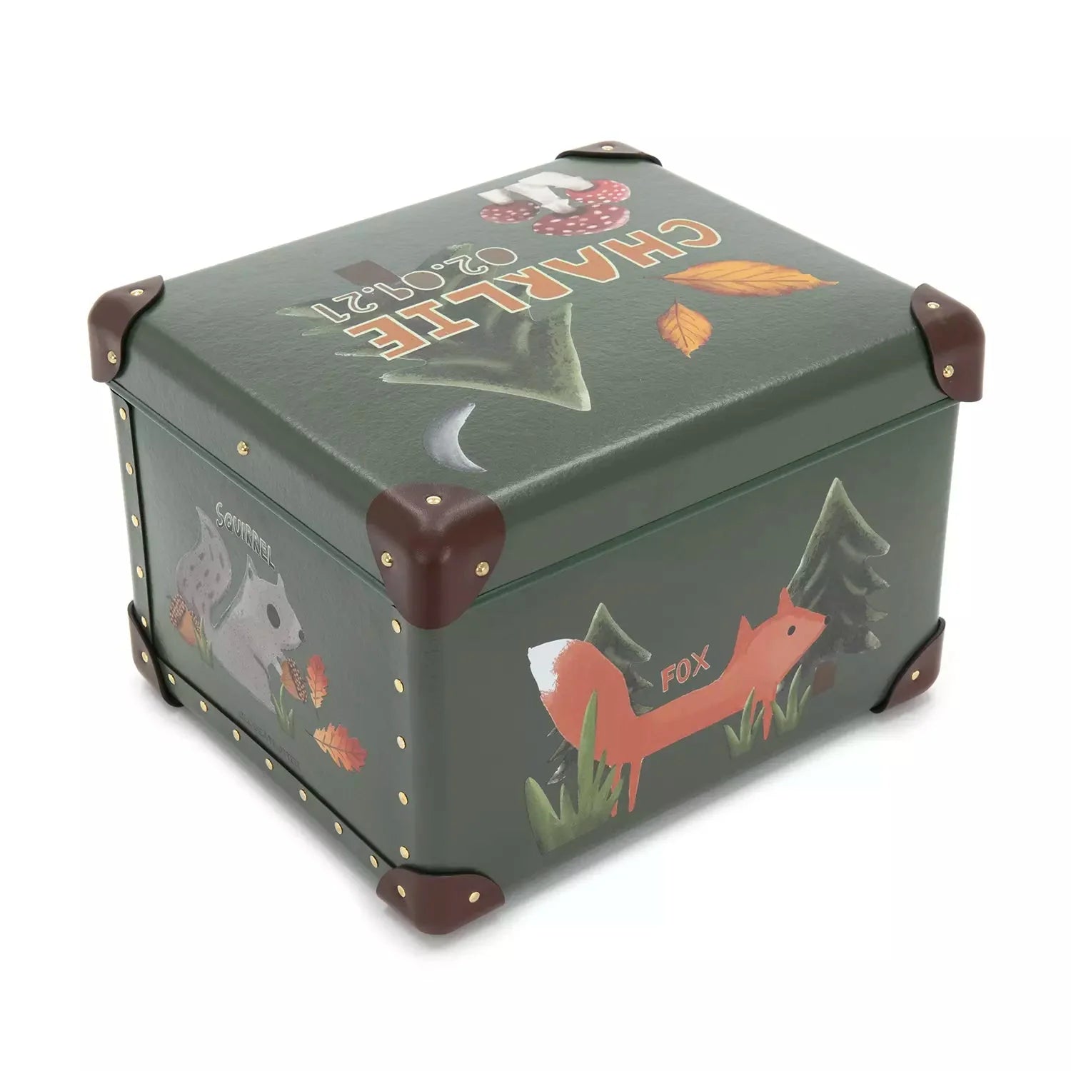 Occasions · Custom Children's Keepsake Box | Woodland - Green/Brown - GLOBE-TROTTER