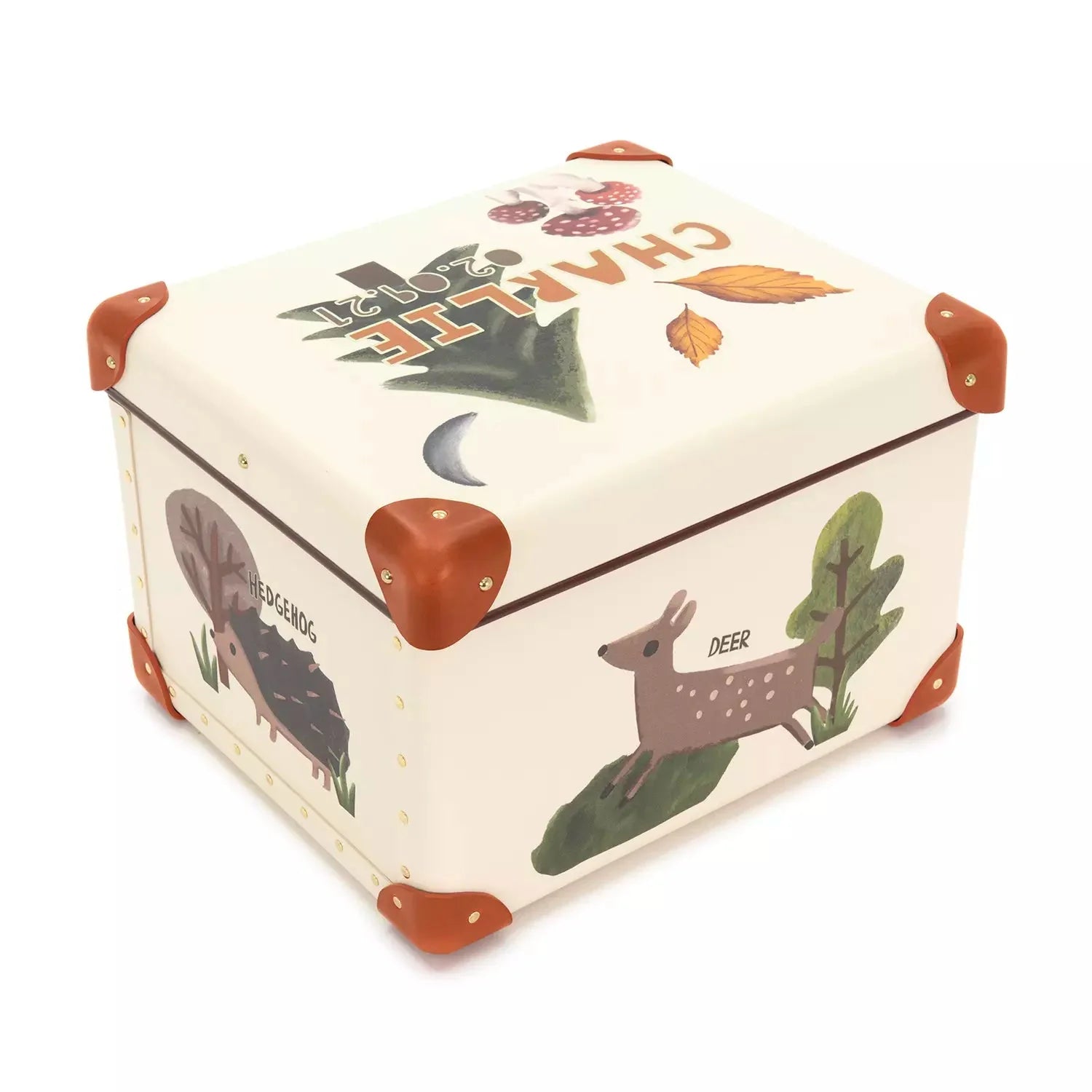 Occasions · Custom Children's Keepsake Box | Woodland - Ivory/Orange - GLOBE-TROTTER