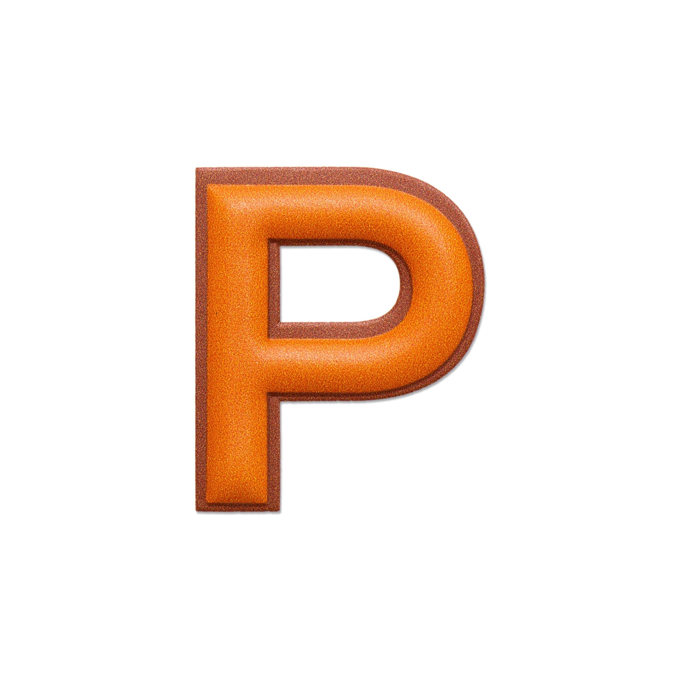 Alphabet · Leather Sticker | Orange/Brown | P