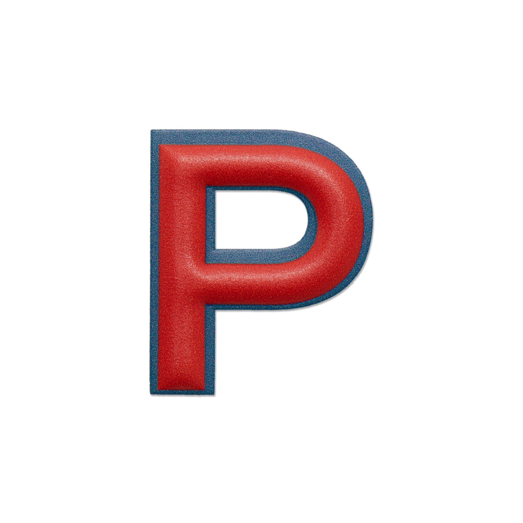 Alphabet · Leather Sticker | Red/Petrol Blue | P