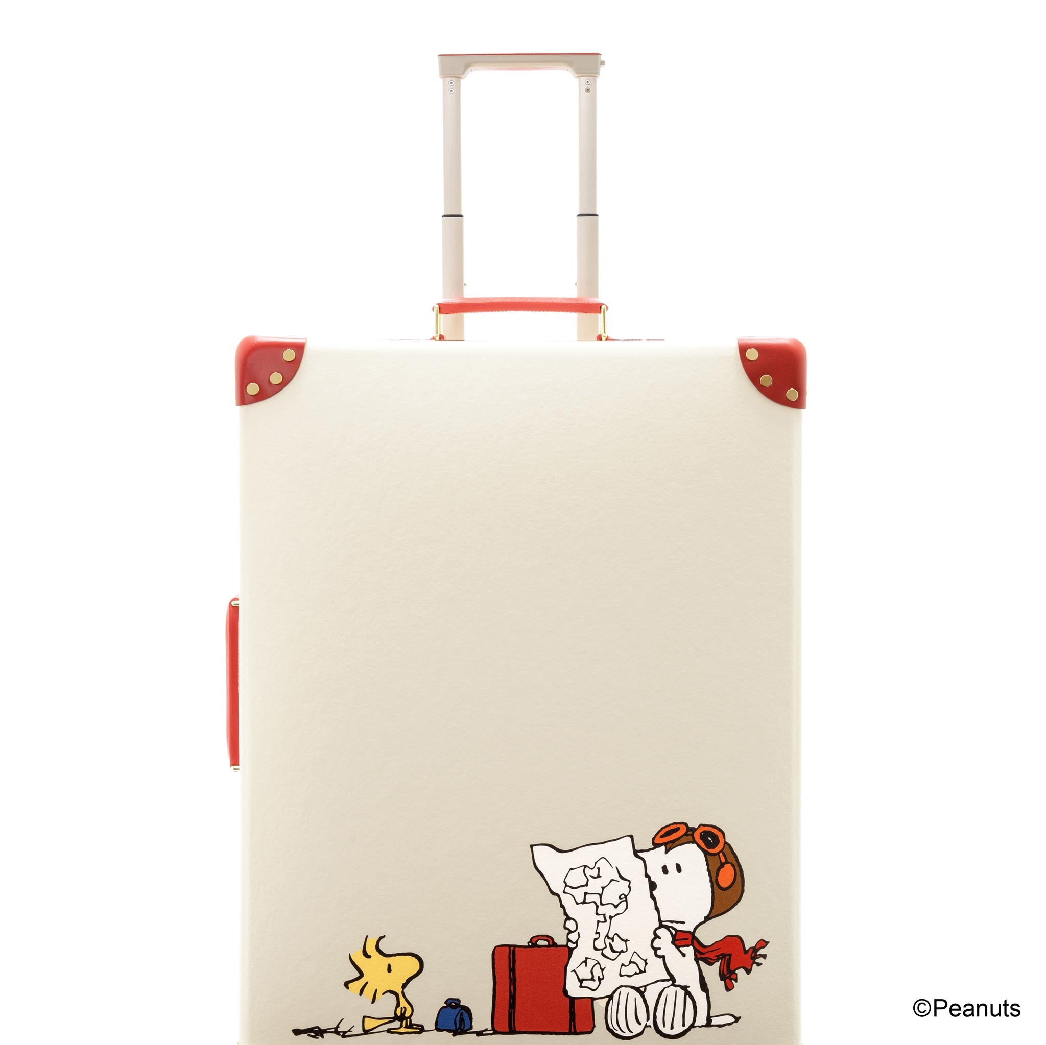 PEANUTS · Large Check-In - 4 Wheels | Ivory/Red/Gold