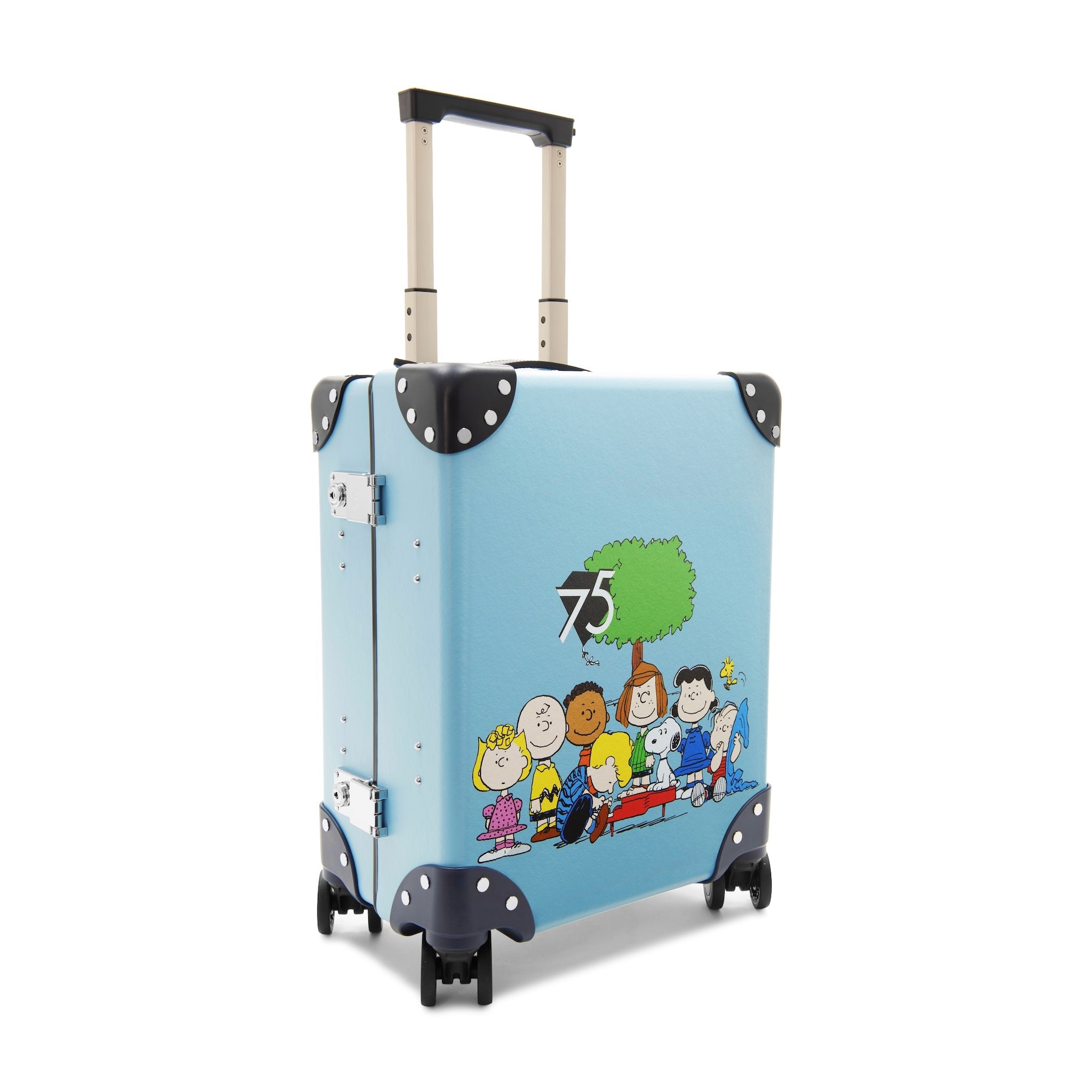 Peanuts 75th Anniversary · Pilots Case - 4 Wheels | Pastel Blue/Navy/Chrome