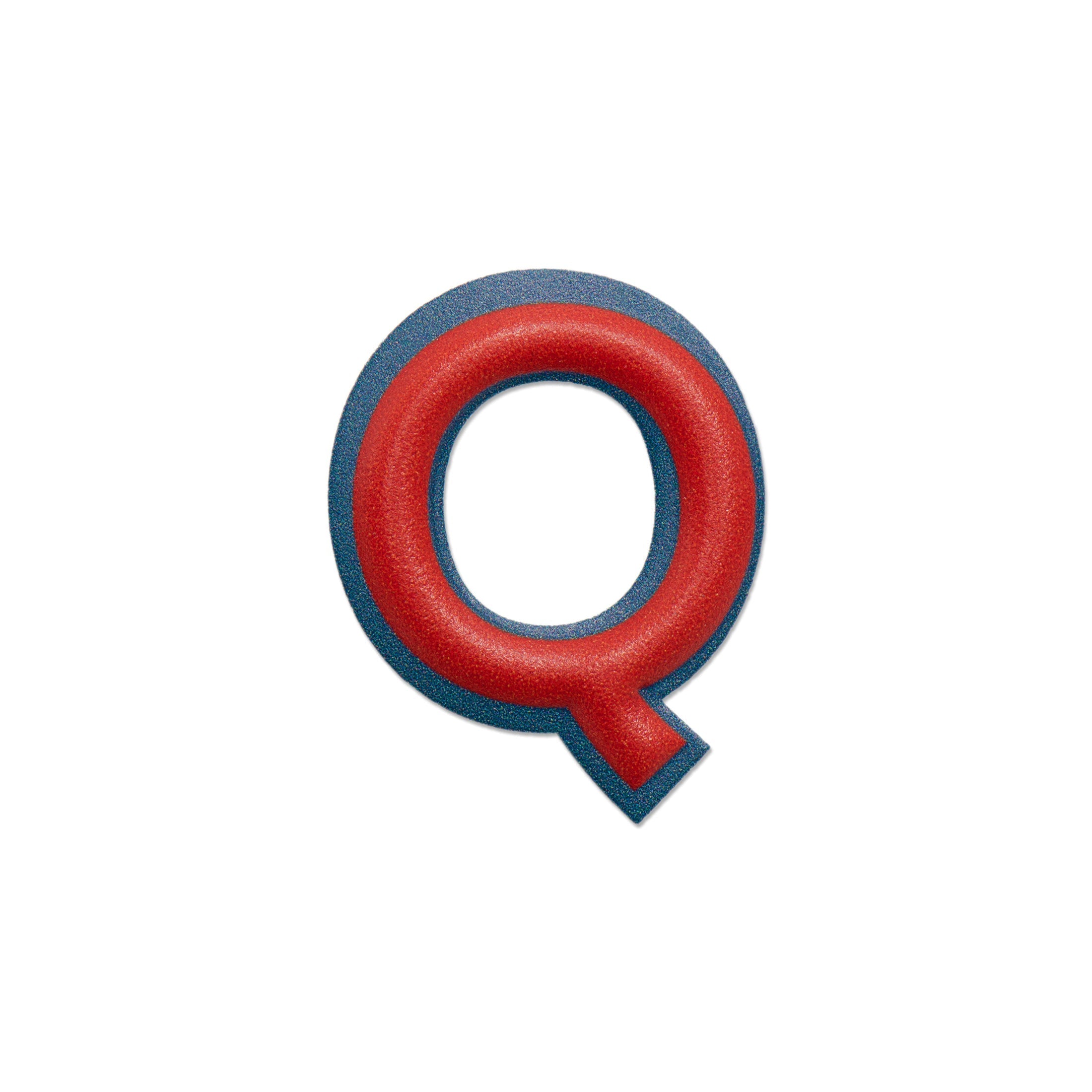 Alphabet · Leather Sticker | Red/Petrol Blue | Q