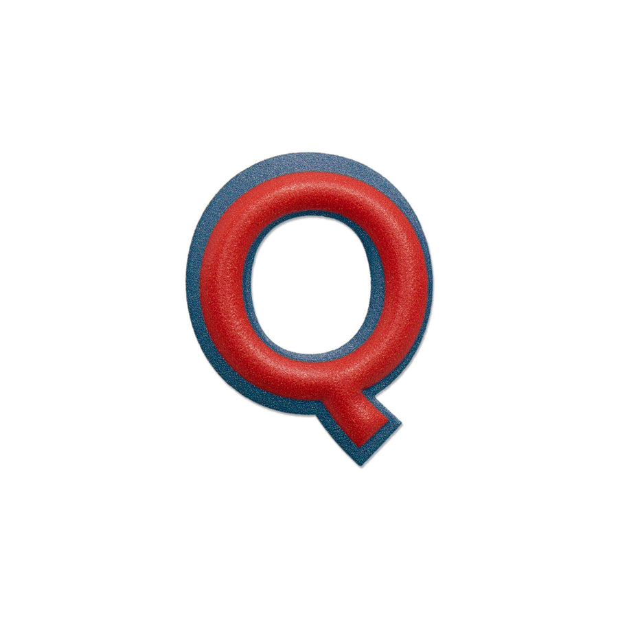 Alphabet · Leather Sticker | Red/Petrol Blue | Q – first image
