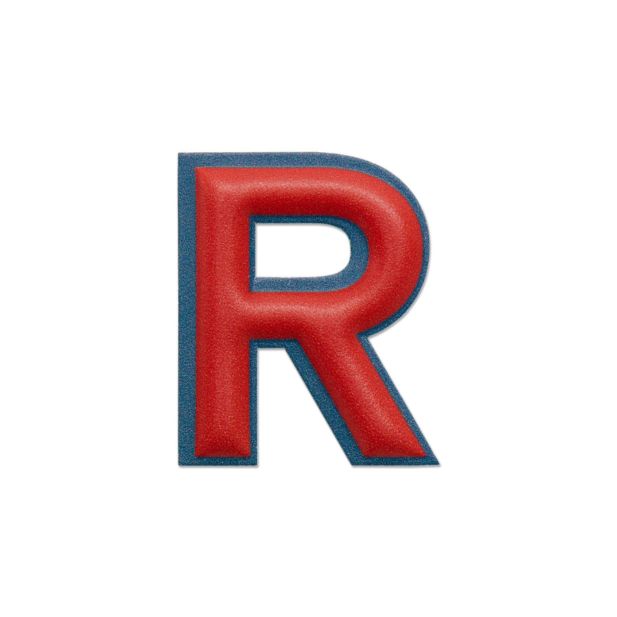 Alphabet · Leather Sticker | Red/Petrol Blue | R – first image