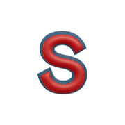 Alphabet · Leather Sticker | Red/Petrol Blue | S