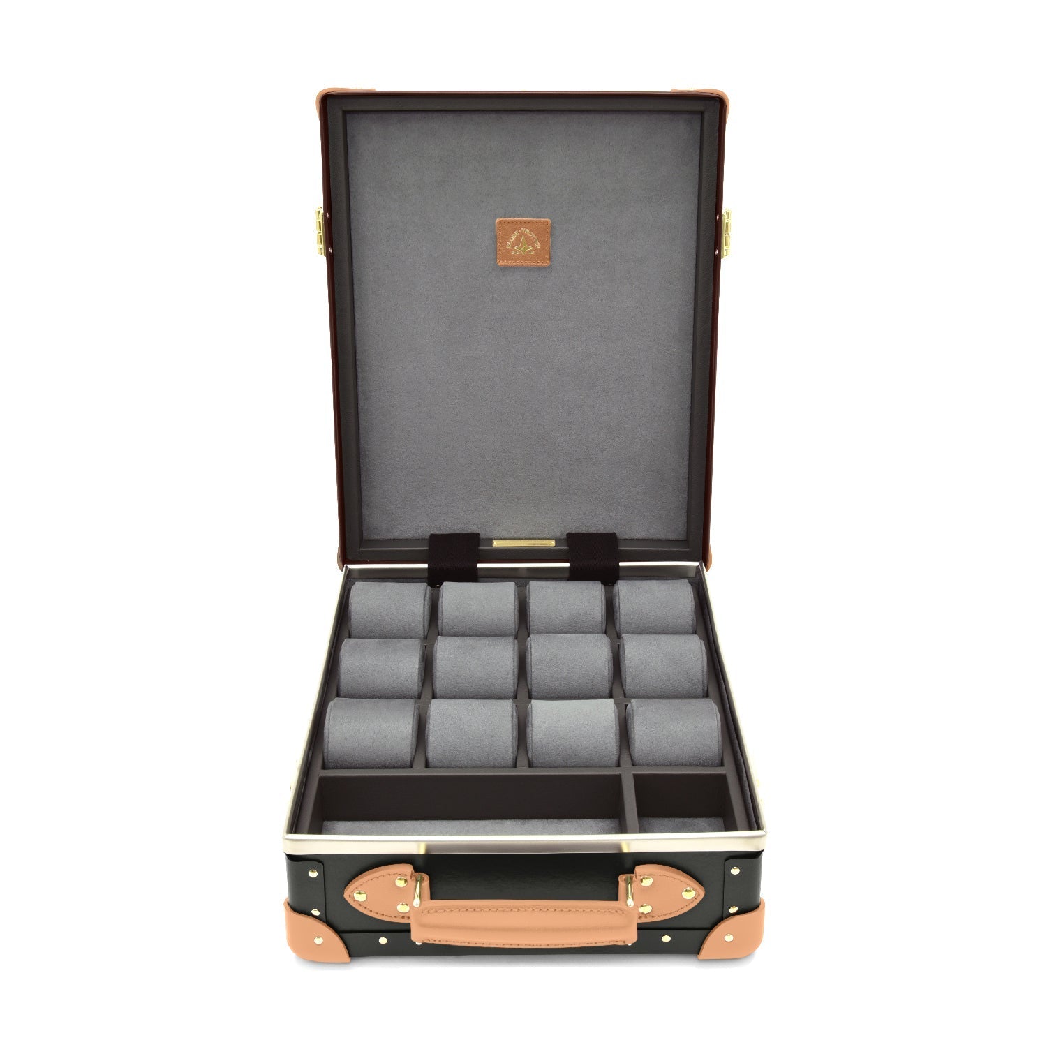 Safari · 12-Slot Watch Case | Brown/Natural - GLOBE-TROTTER