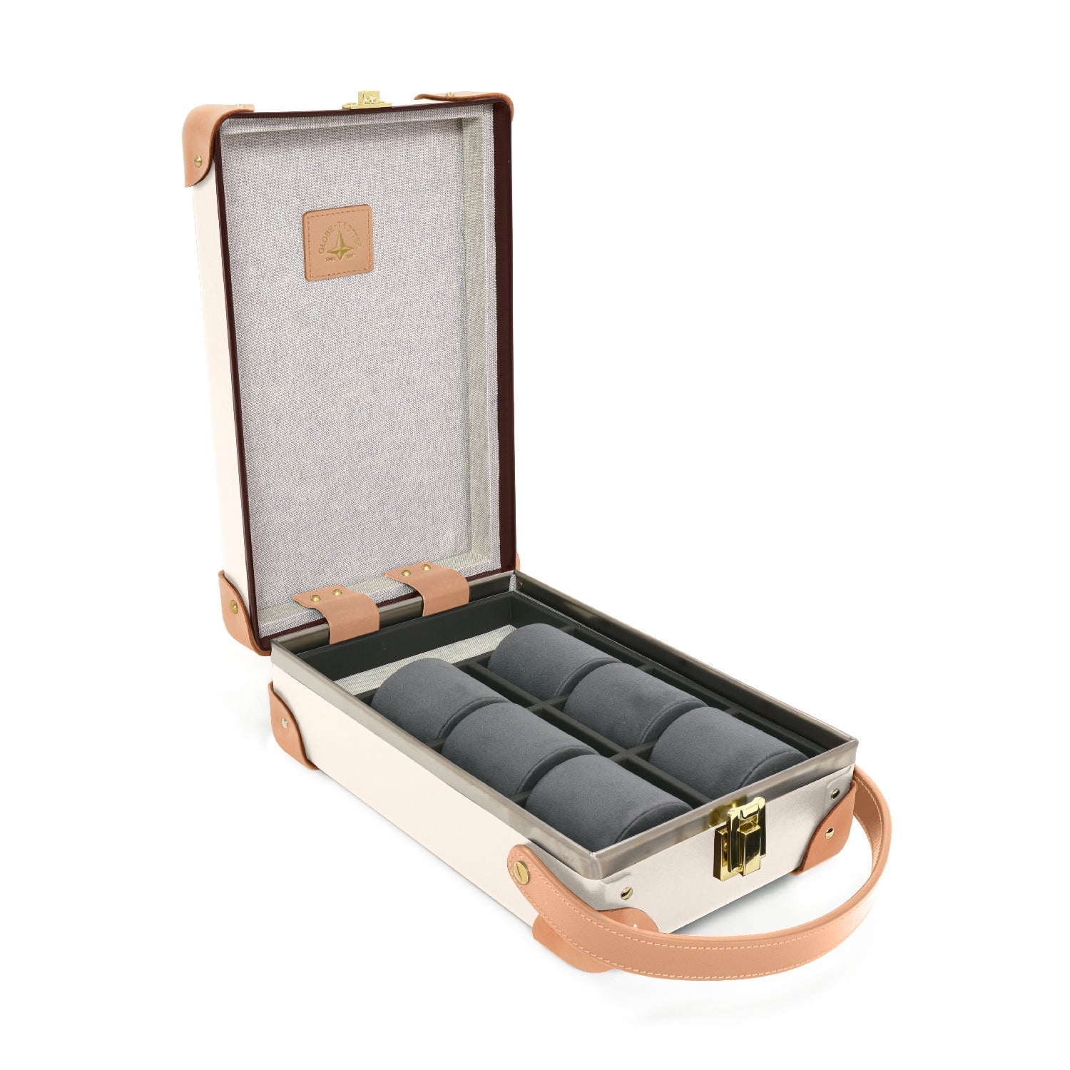 Safari · 6-Slot Watch Case | Ivory/Natural - GLOBE-TROTTER