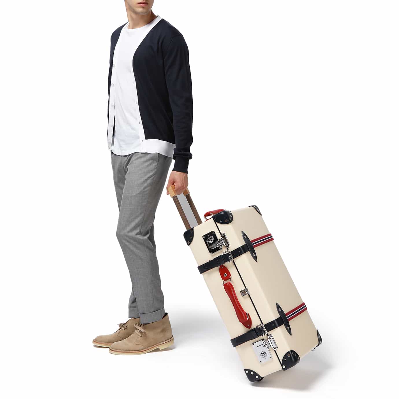 St. Moritz · Medium Check-In | Ivory/Navy - GLOBE-TROTTER