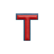 Alphabet · Leather Sticker | Red/Petrol Blue | T
