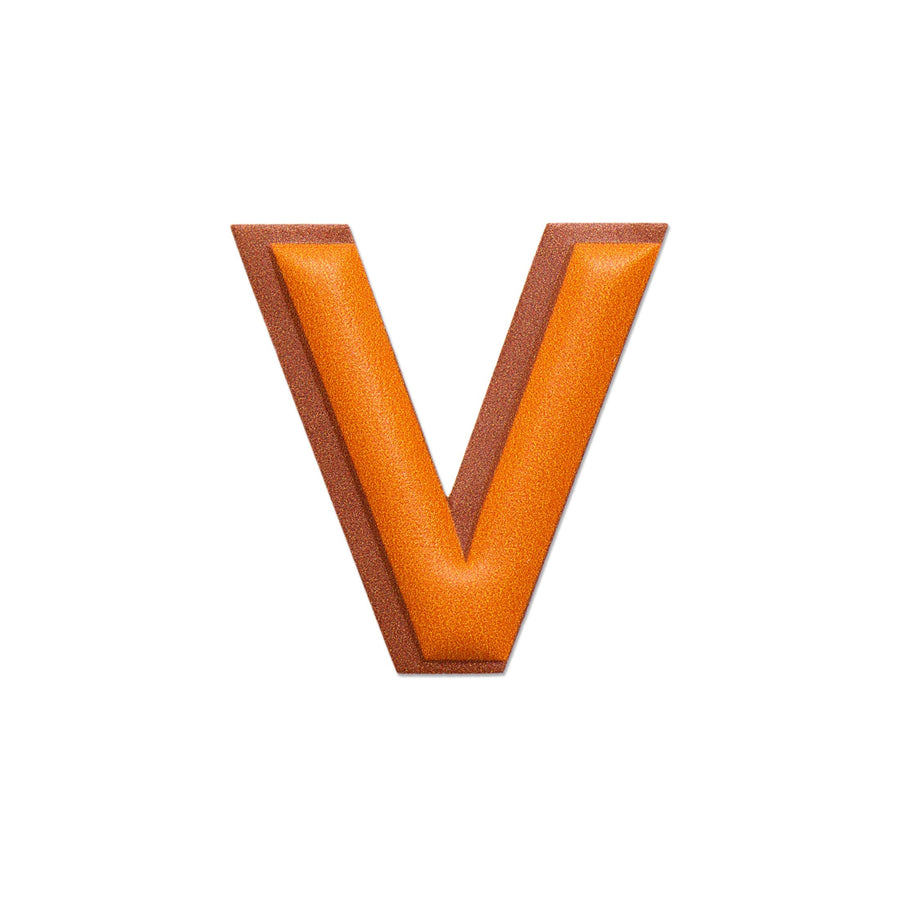 Alphabet · Leather Sticker | Orange/Brown | V – first image