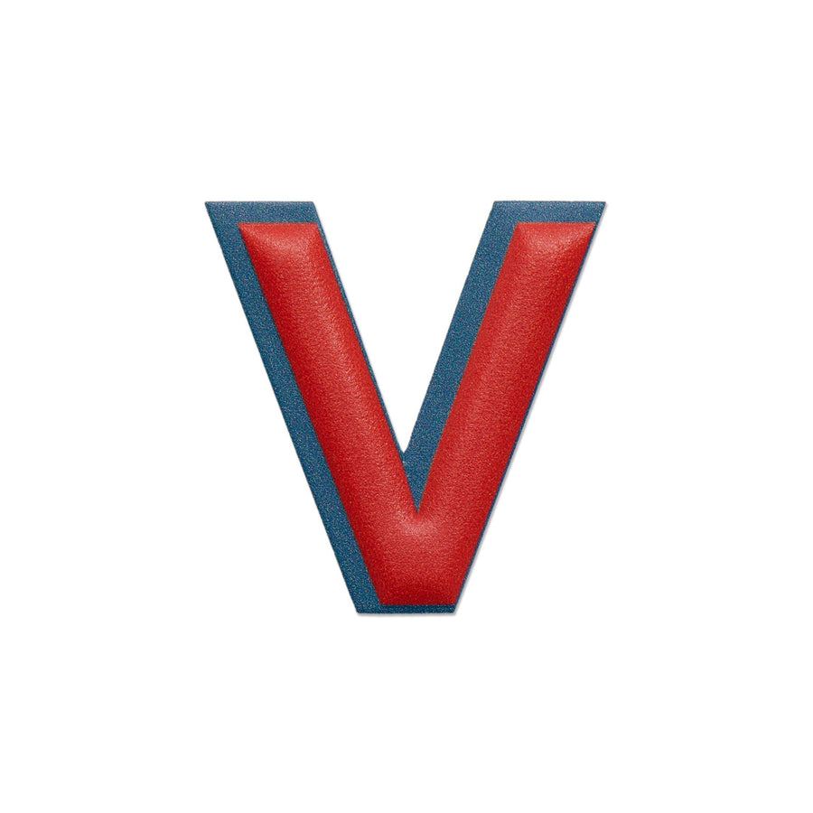 Alphabet · Leather Sticker | Red/Petrol Blue | V – first image