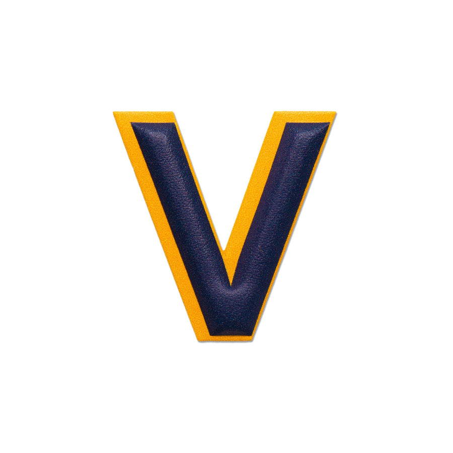 Alphabet · Leather Sticker | Yellow/Dark Blue | V – first image