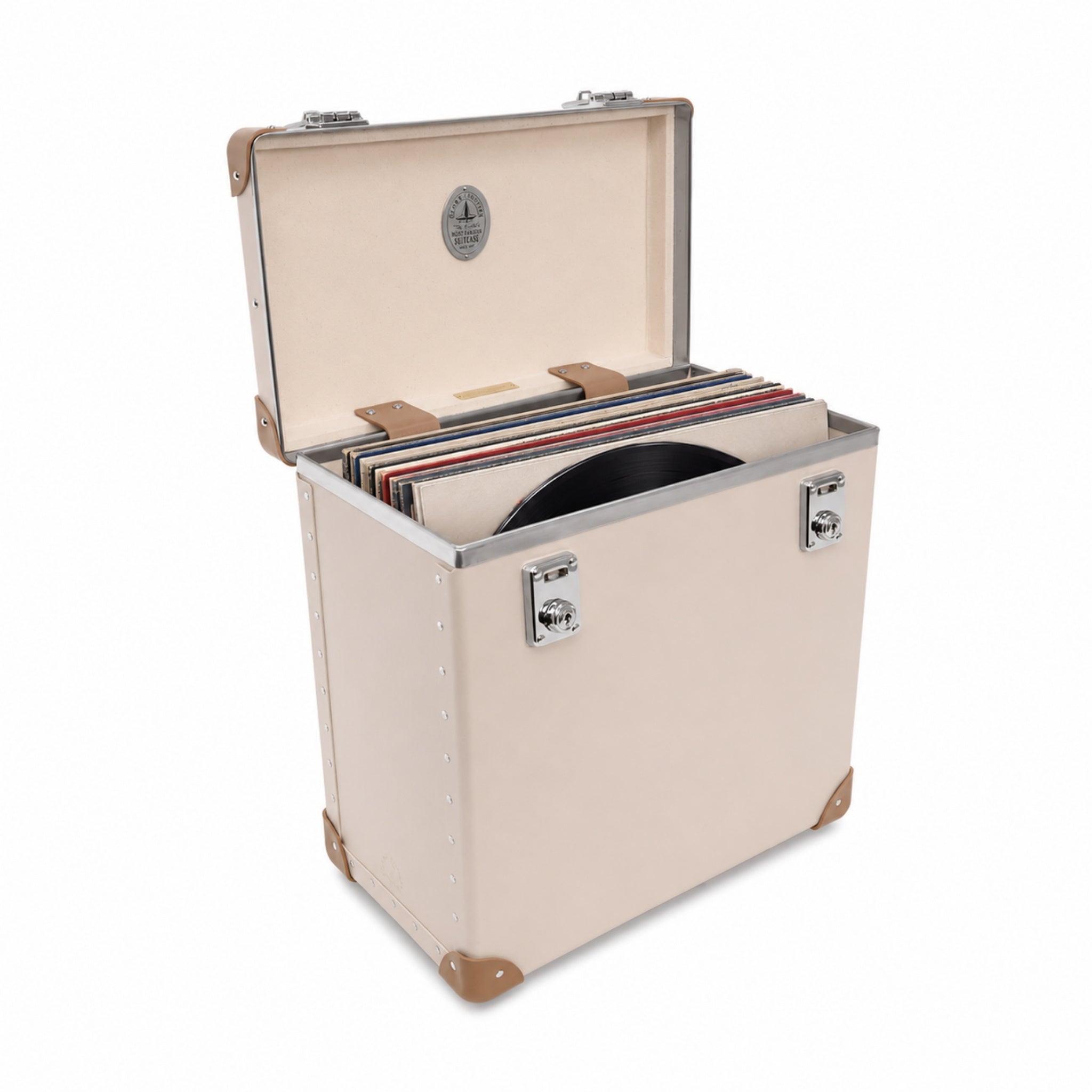 Home Collection · Vinyl Record Case | Chalk/Moss/Chrome