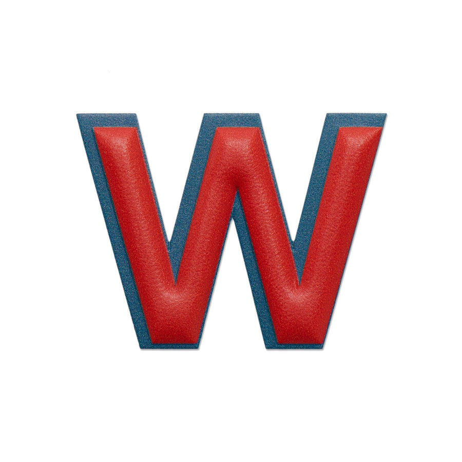 Alphabet · Leather Sticker | Red/Petrol Blue | W – first image