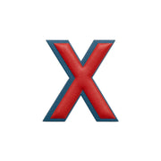 Alphabet · Leather Sticker | Red/Petrol Blue | X