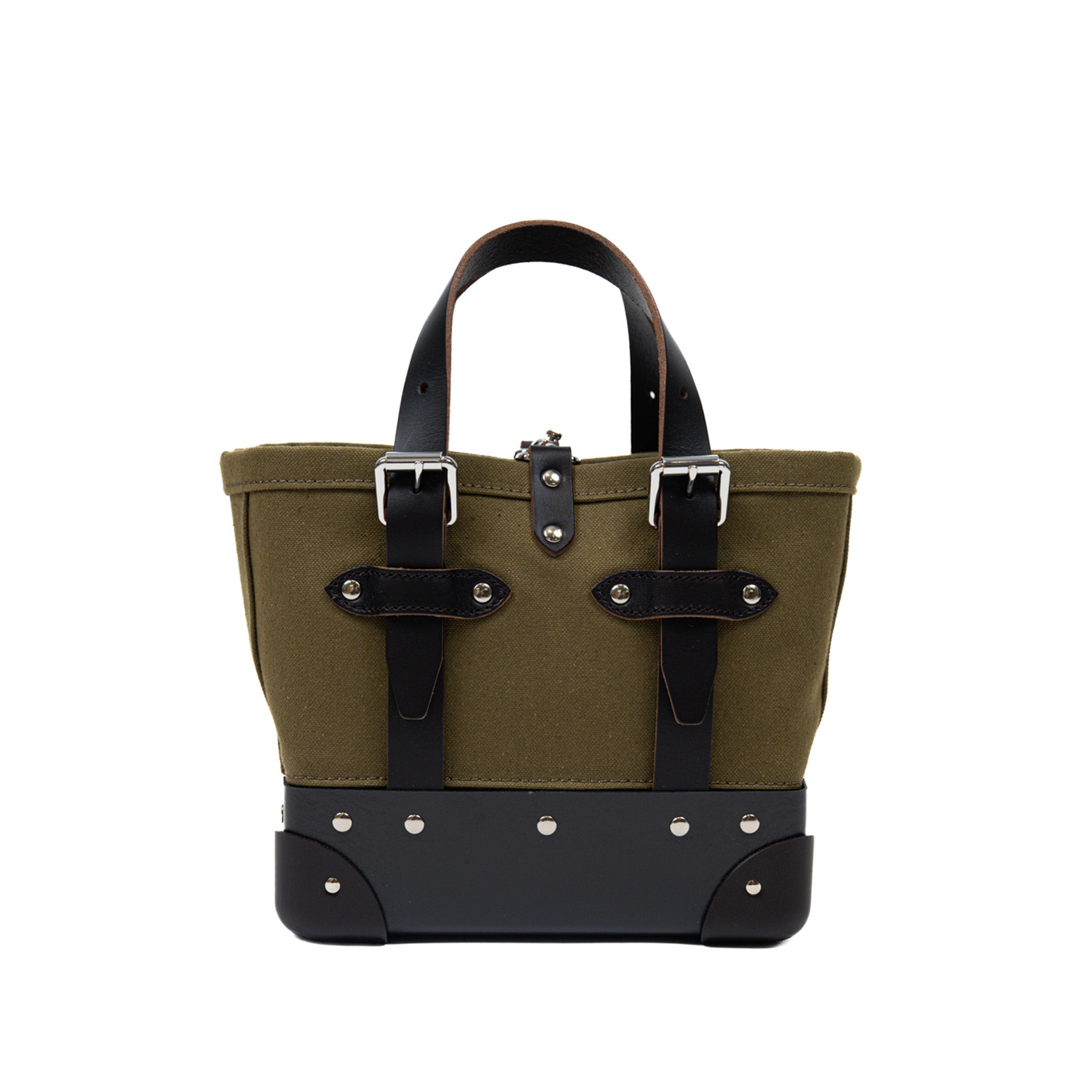 Centenary · Mini Canvas Tote | Green/Coffee Brown/Chrome