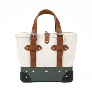 Centenary · Mini Canvas Tote | Natural/Green/Chrome