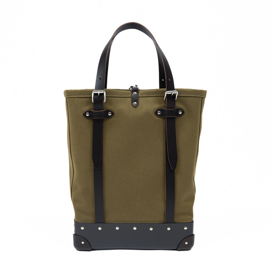 Centenary · North South Canvas Tote | Green/Coffee Brown/Chrome – first image