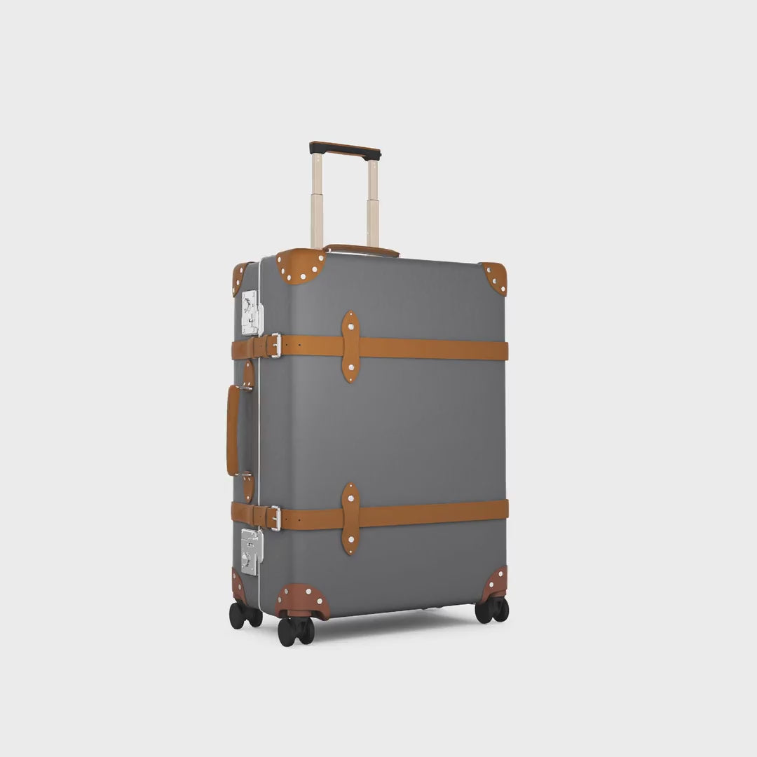 Centenary · Carry-On - 4 Wheels | Grey/Caramel/Chrome