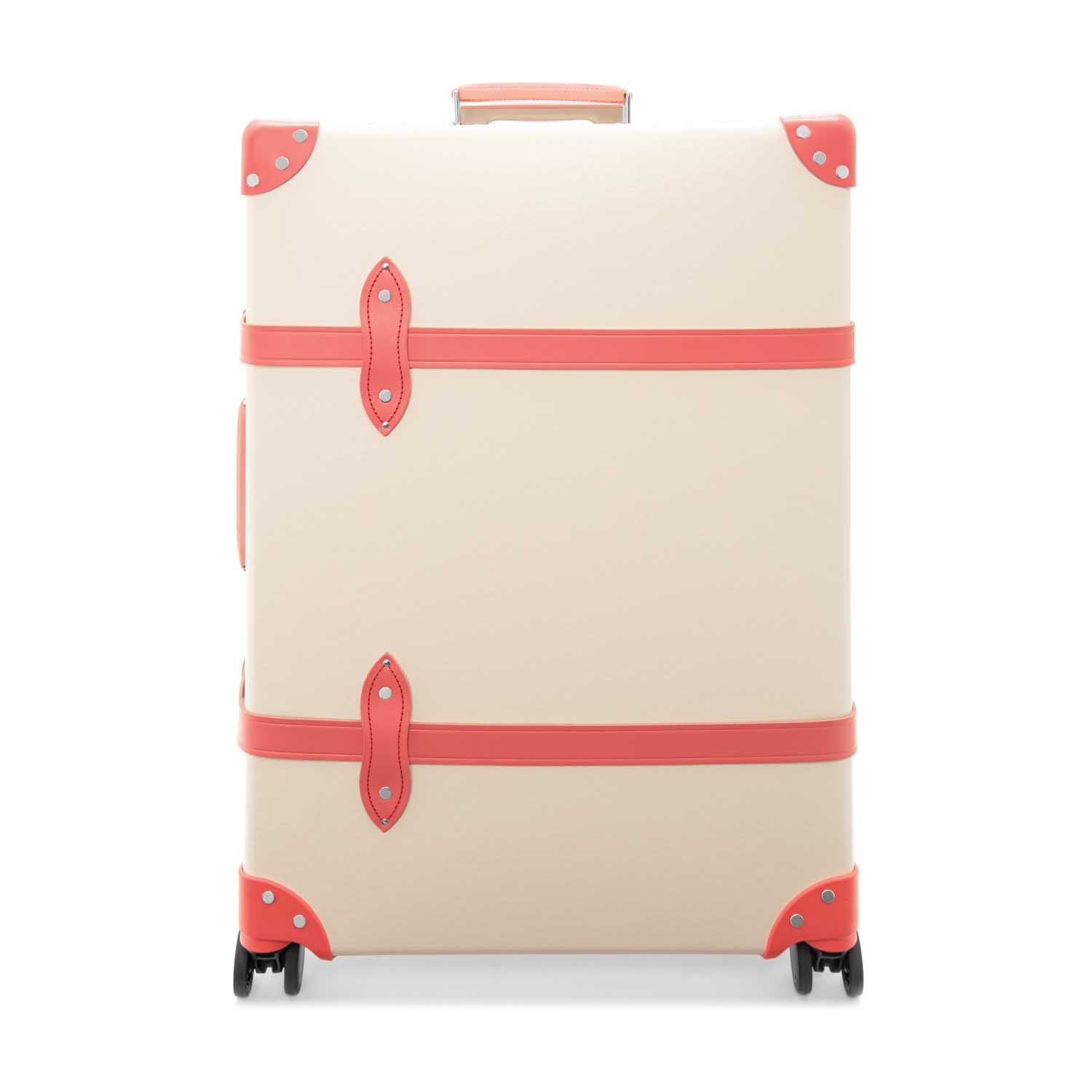 Pop Colour · Large Check-In - 4 Wheels | Ivory/Flamingo/Chrome