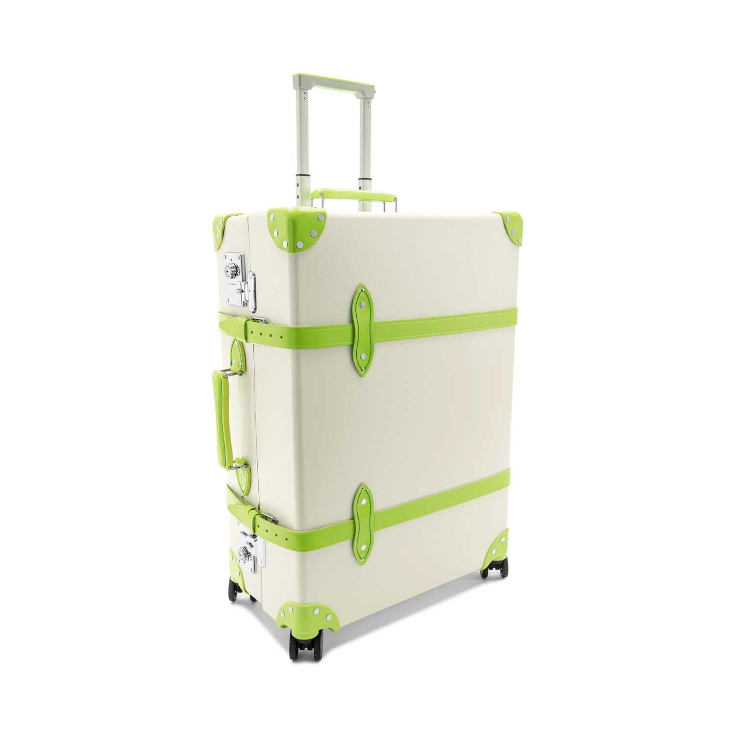 Pop Colour · Large Check-In - 4 Wheels | Ivory/Parrot Green/Chrome