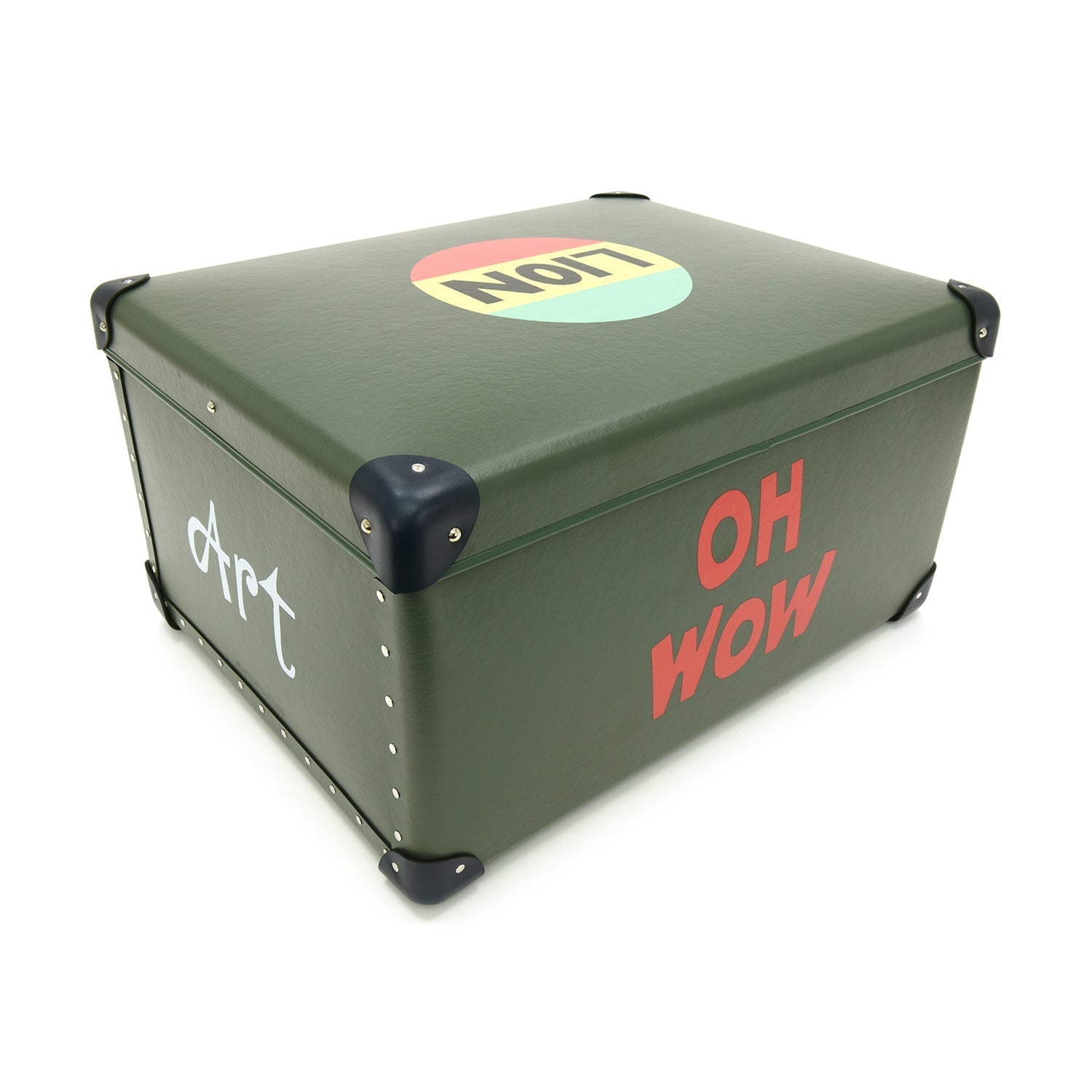 Bella Freud · Large Storage Box | Green/Navy - GLOBE-TROTTER