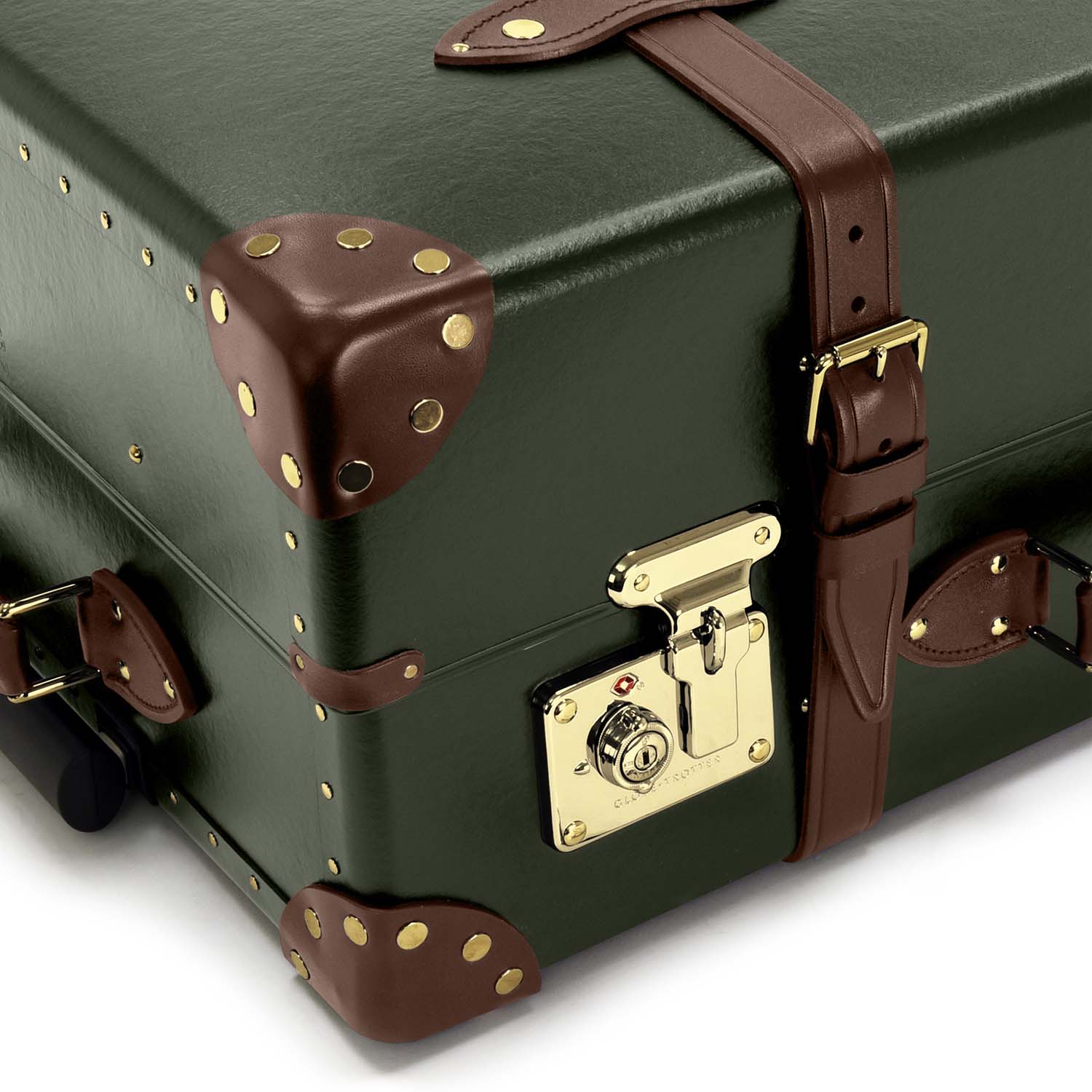 Centenary · Large Check-In - 4 Wheels | Green/Brown - GLOBE-TROTTER