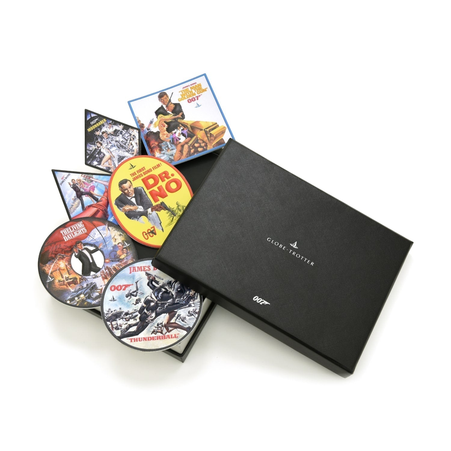 James Bond Leather Luggage Sticker Set | Box - GLOBE-TROTTER