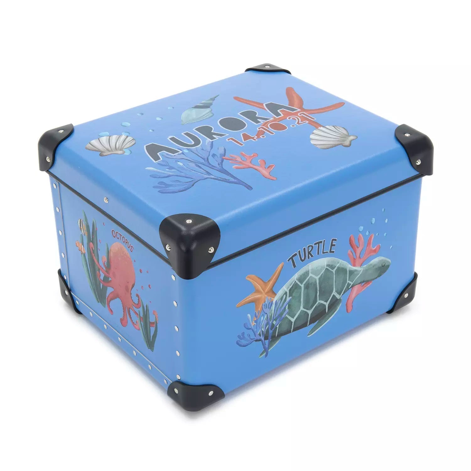Occasions · Custom Children's Keepsake Box | Sea Life - Royal Blue/Navy - GLOBE-TROTTER