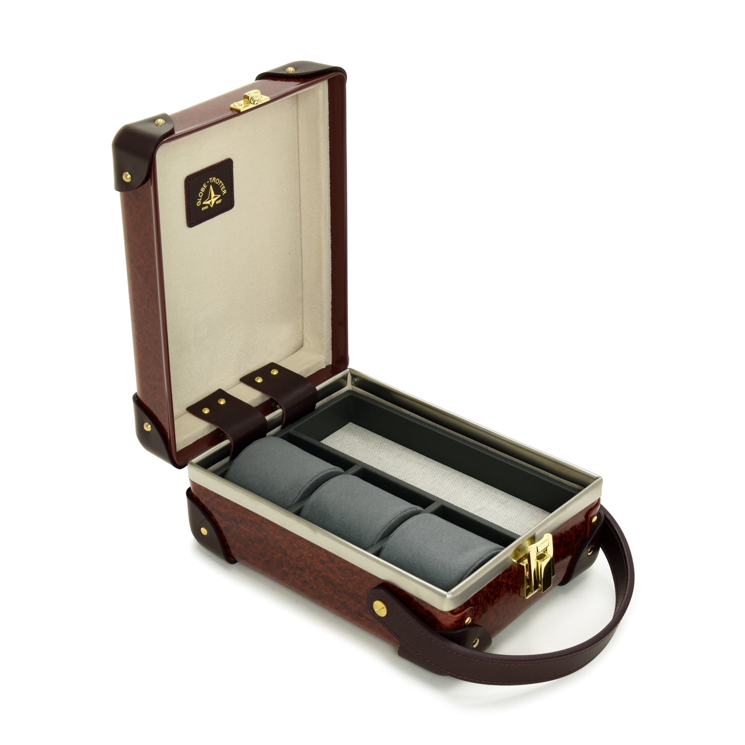 Orient · 3-Slot Watch Case | Urushi/Burgundy - GLOBE-TROTTER